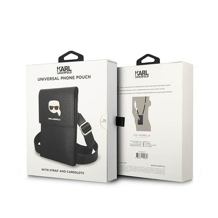 Karl Lagerfeld Metal Karl Head Wallet Phone Bad - Tasche für Smartfone und Zubehör (Schwarz)