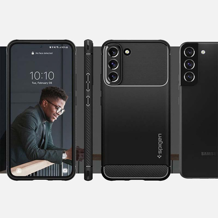 Spigen Rugged Armor - Gehäuse für Samsung Galaxy S22 (Schwarz)