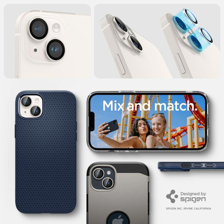Spigen Optik.TR Camera Lens Protector - Szkło ochronne na obiektyw do Apple iPhone 14 / iPhone 14 Plus (2 szt) (księżycowa poświata)