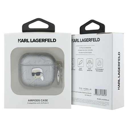 Karl Lagerfeld Monogram Karl Head - Étui AirPods 4 (argent)