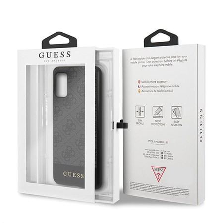 Guess 4G Bottom Stripe Collection - pouzdro pro Samsung Galaxy A41 (šedé)