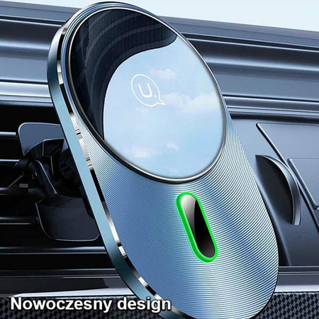 USAMS US-CD170 - Magnetische Autohalterung mit kabelloser 15-W-Ladung (schwarz)