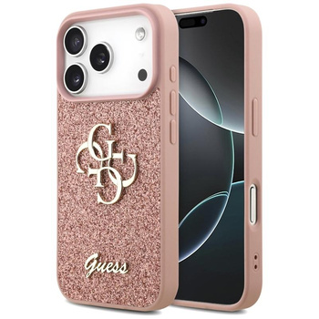 ETUI DO IPHONE 17 PRO RÓŻOWE GUESS ORYGINALNE BROKATOWE ELEGANCKIE