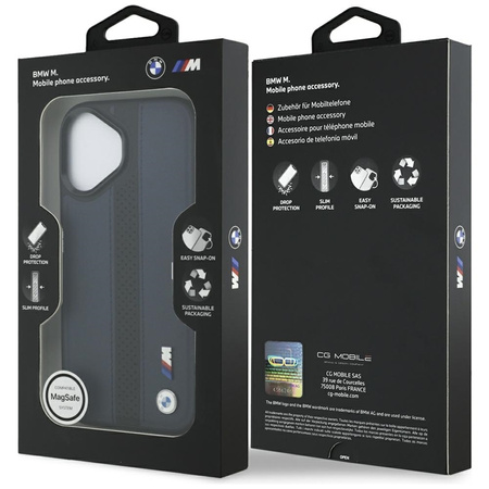 BMW M Perforated Stripe Logo MagSafe - iPhone 17 Case (Navy Blue)