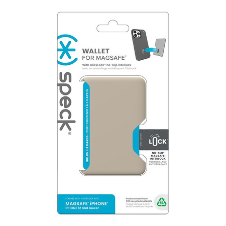 Speck ClickLock Brieftasche für MagSafe - Magnetische MagSafe Brieftasche (Blasse Eiche)