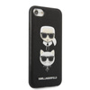 Karl Lagerfeld Saffiano Karl & Choupette Heads - Case for iPhone SE 2022 / SE 2020 / 8 / 7 (Black)
