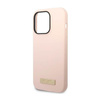 Guess Silicone Logo Plate MagSafe - Etui iPhone 14 Pro (różowy)