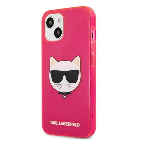 Karl Lagerfeld Choupette Head - iPhone 13 mini tok (fluo rózsaszín)