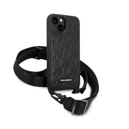Karl Lagerfeld Monogram Plaque Logo Strap - pouzdro pro iPhone 14 (černé)