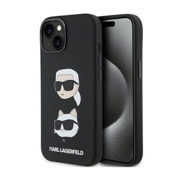 Karl Lagerfeld Silikon Karl & Choupette Heads - iPhone 15 Plus Hülle (schwarz)