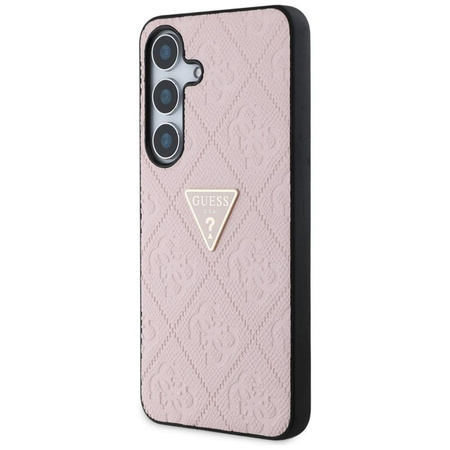 Guess Hot Stamp 4G Pattern Triangle Metal Logo - Pouzdro pro Samsung Galaxy S25 (růžové)
