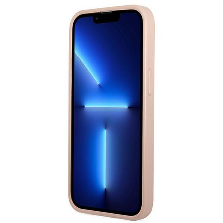 Guess Saffiano Doppelkarten-Dreieck - iPhone 13 Tasche (rosa)