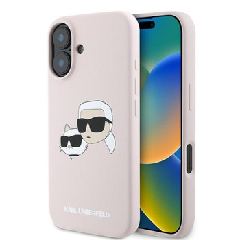 Karl Lagerfeld Silikonové pouzdro MagSafe - iPhone 16 Plus (růžové)