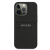 Guess Saffiano Metal Logo Stripes - Etui iPhone 13 Pro Max (czarny)