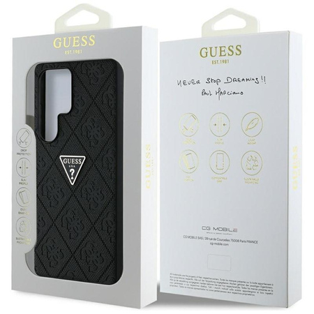 Guess Hot Stamp 4G Pattern Triangle Metal Logo - Case for Samsung Galaxy S25 Ultra (black)
