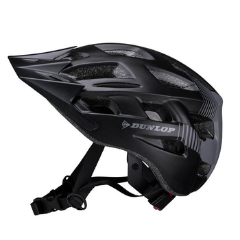 Dunlop - MTB Fahrradhelm 6xLED r. M (Schwarz-grau)