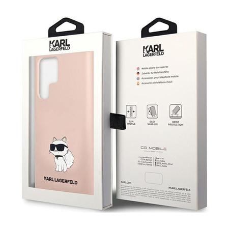 Karl Lagerfeld Silikon Choupette - Samsung Galaxy S24 Ultra Tasche (rosa)