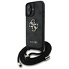 Guess 4G Big Logo Cord Strap Crossbody - Pouzdro pro iPhone 16 (černý)