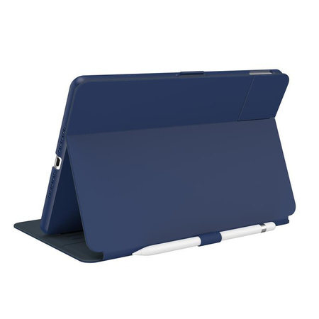 Speck Balance Folio - Étui pour iPad 10.2" 9 (2021) / 8 (2020) / 7 (2019) avec revêtement MICROBAN (Bleu côtier/Gris anthracite)