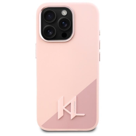 Karl Lagerfeld Silicone Shadow Metal Initial MagSafe - iPhone 16 Pro Case (pink)