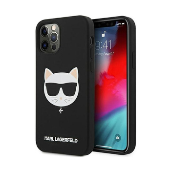 Silikonové pouzdro Karl Lagerfeld Choupette Head - iPhone 12 Pro Max (černé)