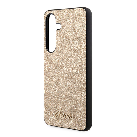 Guess Glitter Flakes Metal Logo Case - Samsung Galaxy S24 (Gold)