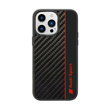 Audi Carbon Fiber Stripe - pouzdro pro iPhone 14 Pro (černé)