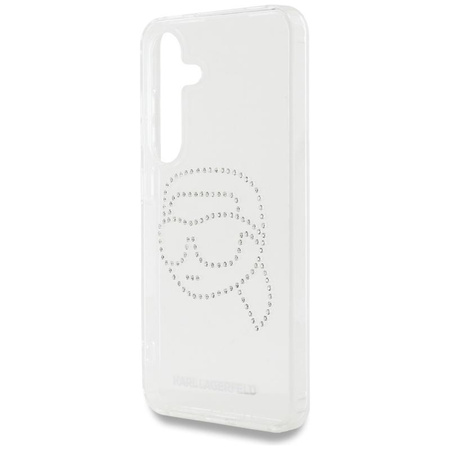 Karl Lagerfeld Rhinestones Karl Head Logo - Hülle für Samsung Galaxy S25 (Transparent)