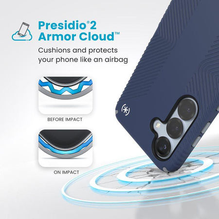 Speck Presidio2 Grip Magnet - Samsung Galaxy S25 / 24 MagSafe Case (Coastal Blue/Dust Grey/White)