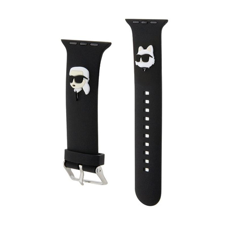 Karl Lagerfeld 3D Rubber Karl & Choupette Heads NFT - řemínek pro Apple Watch 38/40/41 mm (černý)
