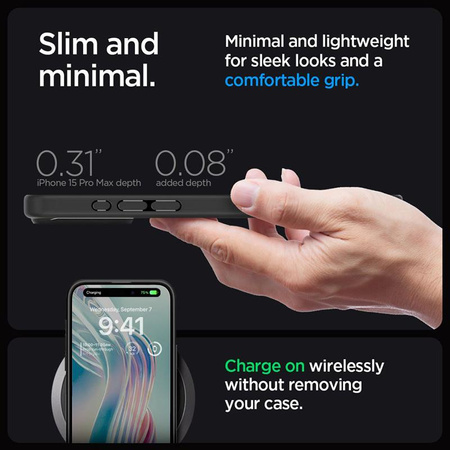 Spigen Ultra Hybrid - tok iPhone 15 Pro Max készülékhez (matt fekete)
