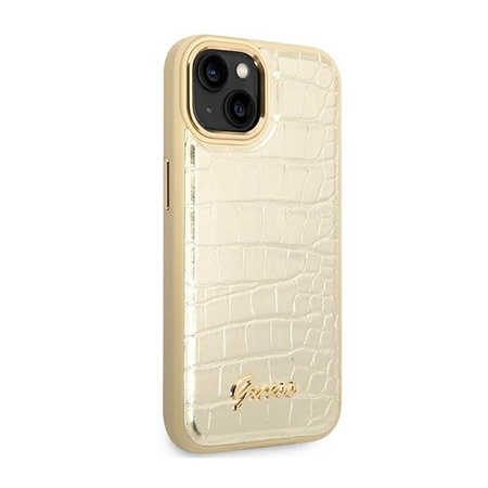 Guess Croco Collection - Coque pour iPhone 14 (Or)