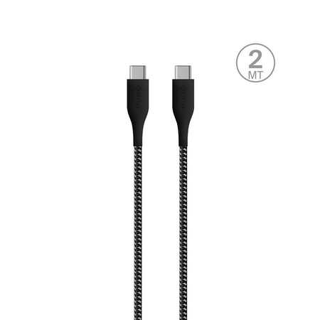 PURO Fabric Ultra Strong - Câble USB-C / USB-C tressé très résistant de 2 m (noir)