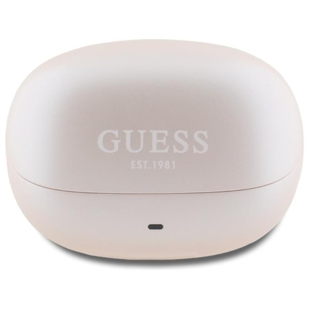 Guess Capsule nyomtatott logóval - TWS ANC & ENC Bluetooth fejhallgató + töltőtáska (rózsaszín)