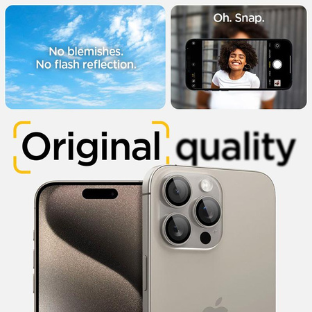 Spigen Optik Pro GLAS.TR EZ Fit Camera Protector 2-Pack - ochranné sklo objektivu pro iPhone 17 Pro / 17 Pro Max / iPhone 15 Pro / 15 Pro Max / iPhone 14 Pro /