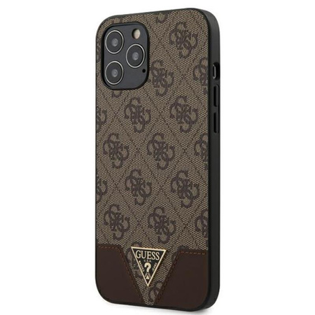 Guess 4G Triangle Collection - pouzdro pro iPhone 12 Pro Max (hnědé)
