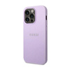 Guess Saffiano Metal Logo Stripes - Etui iPhone 14 Pro Max (liliowy)