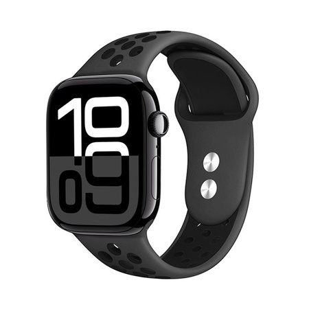 Crong Duo Sport - szíj Apple Watch 44/45/46/49 mm-es órához (szürke/fekete)