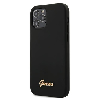 Guess Silicone Script - iPhone 12 / iPhone 12 Pro Tasche (schwarz)