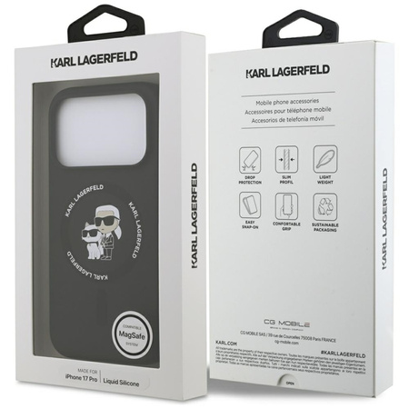 Karl Lagerfeld Silicone Karl & Choupette Ring MagSafe - Case iPhone 17 Pro (black)