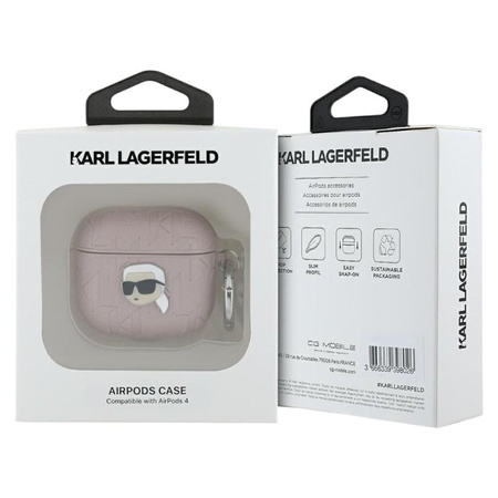 Karl Lagerfeld Monogram Karl Head - AirPods 4 tok (rózsaszín)