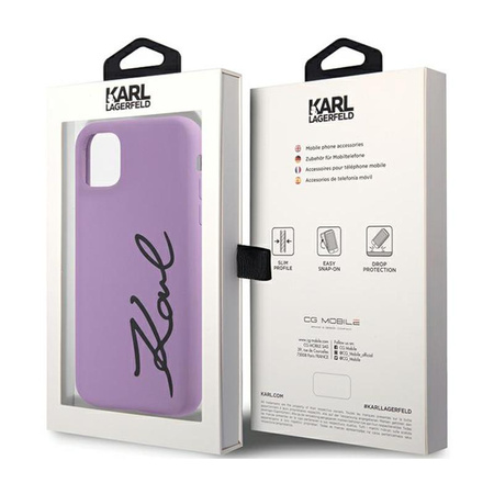 Karl Lagerfeld Silicone Signature - iPhone 11 Case (Purple)