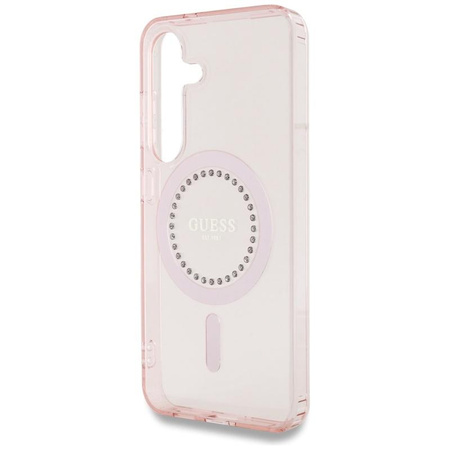 Guess Rhinestones Printed Classic Logo MagSafe - Case for Samsung Galaxy S25 (pink)