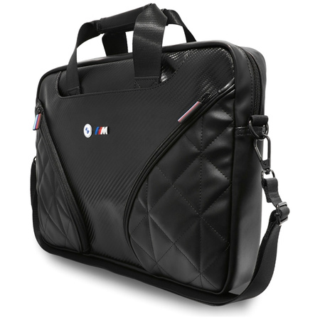 BMW Carbon Pockets & Metal Logo - 16" Notebook Bag (Black)