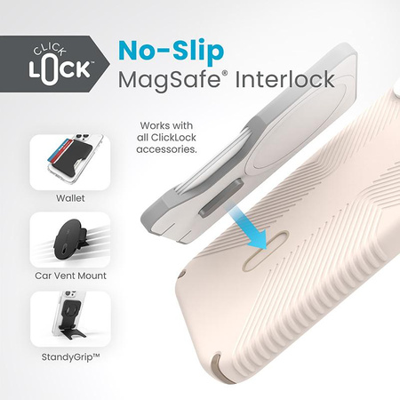 Speck Presidio2 Grip ClickLock & Magsafe - Etui iPhone 15 Plus / iPhone 14 Plus (Bleached Bone / Heirloom Gold / Hazel Brown)