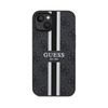 Guess 4G nyomtatott csíkos MagSafe - iPhone 15 tok (fekete)