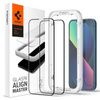 Spigen Alm Glass FC 2er-Pack - gehärtetes Glas für iPhone 16e / iPhone 14 / iPhone 13 / iPhone 13 Pro 2 Stück (schwarzer Rahmen)