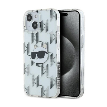 Karl Lagerfeld IML Choupette Head & Monogram - pouzdro pro iPhone 15 / 14 / 13 (průhledné)