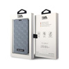 Karl Lagerfeld Booktype Saffiano Monogram - pouzdro pro iPhone 14 Pro (stříbrné)