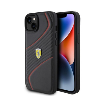 Ferrari Twist Metal Logo - iPhone 15 Plus Case (black)